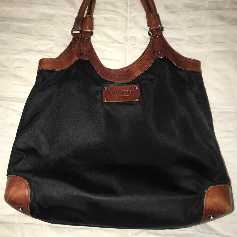 Kate spade Shoulder bag black with brown leather